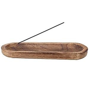 raajsee Beautiful Handmade Wooden Brown Incense Stick Holder Burner –Trough Style Ash Catcher Home Utilities & Accessories – Meditation & Yoga – Great Gift for Any Occasion size 12×4 inch