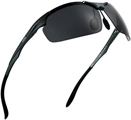 Polarized Driving Sunglasses for Women Driving Fishing Sports Eyewear Metal Frame Dark Black
