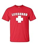 Lifeguard T-Shirt Lifeguard Tee White or Red Large Red