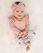 3Pcs Baby Girl Pink Ruffle Romper Long Sleeve Bodysuit Tops Flamingo Pants and Headband Outfits Set (Pink, 0-6 Months)