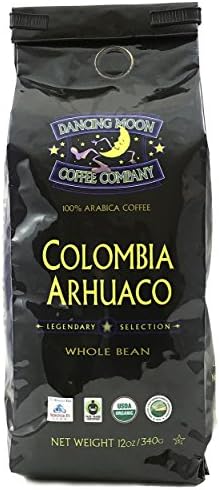 (3 Pack) 12 Oz. Dancing Moon Medium-Light Roast, Colombia Arhuaco Organic Whole Bean Coffee