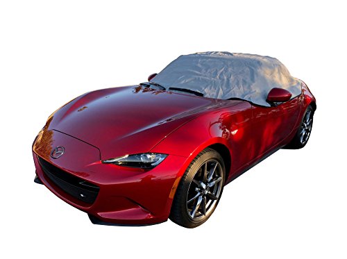 Custom-fit Soft Top Roof Protector Half Cover for Mazda Miata MX5 Mk4-2015 to 2018 (Grey)