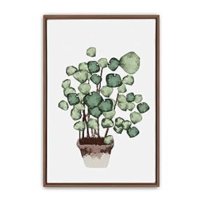signwin Framed Canvas Wall Art Green Leaves Canvas...