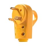 Snowy Fox RV 30 Amp Male Replacement Plug - Heavy Duty 30 Amp RV Plug Receptacle with Ergonomic Grip Handle,Designed to Accommodate Wire