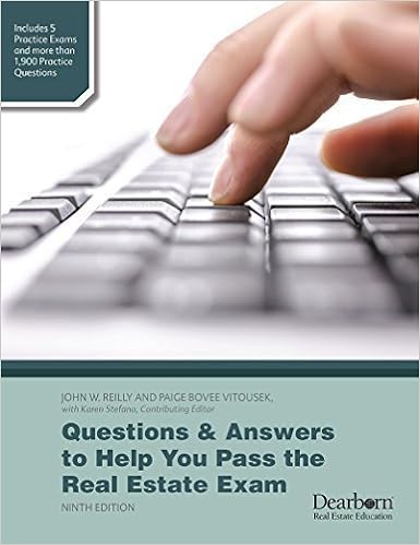Questions Answers To Help You Pass The Real Estate Exam John Reilly Paige Bovee Vitousek With Karen Stefano Contributing Editor 9781475424812 Amazon Com Books