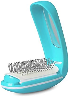 Electric Detangling Brush Massage Brush Set Hair with Mirror & Travel Pocket High Frequency Vibration Metal Foldable Hair Comb Decompression Antic Static Natural Shine Gift for family friend Women Man