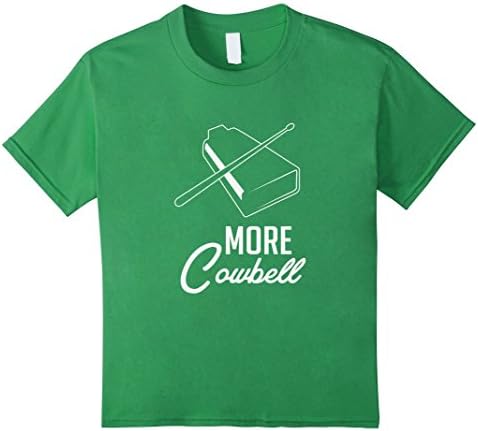 unisex-child More Cowbell Funny Instrument T-Shirt Percussion Band Tee 6 Grass