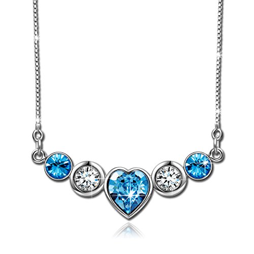 NinaQueen "Love Explosion" 925 Sterling Silver Heart Collar Necklace Women Fine Jewelry. Bride Jewelry