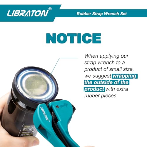 LIBRATON Rubber Belt Wrench, Adjustable Belt Wrench, 2 Pieces Oil Filter Belt Wrench, Multifunction Belt Wrenches