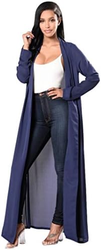 Kstare Women's Long Chiffon Open Front Lightweight Cardigan regular Wrap Kimono Boho Cardigans (XL, Blue)