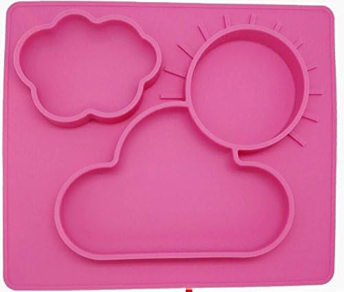 Silicone Feeding Placemat, Bowls ,Dining Tray and Tray for Kids, Babies, Strong suction,Non-toxic Food Grade Silicone, Phthalate Free (Pink)