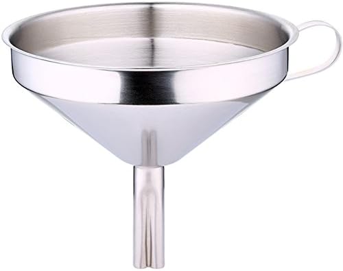 Lisdripe Stainless Steel Kitchen Funnel with Removable Strainer Filter- Metal Funnel with handle for Cooking Oils, essential oils,Beans,Liquid,juice,sugar and flour,5.5"