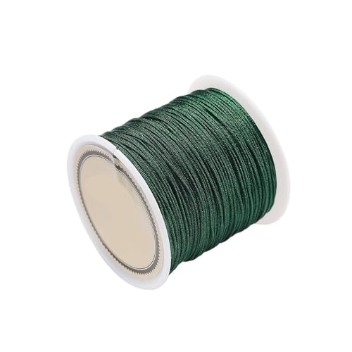 WOHATOO 50Meters Nylon Thread, Orange Purple Yellow Cord Rope, Dia 0.8mm Wind Chime Blinds String for DIY Tassels(Green)