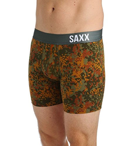 Saxx Mens Fiesta Lifestyle Boxers Underwear Medium Deep Woods