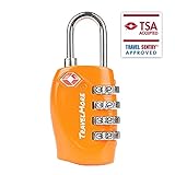 8 Pack TSA Approved Travel Combination Cable Luggage Locks for Suitcases - 4 Black & 4 Orange