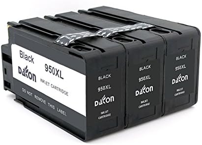 DAKON 3PK remanufactured 950XL 950 XL Black Ink Cartridge, Work with OfficeJet Pro 8600 8610 8620 8100 8630 8660 8640 8615 8625 276DW 251DW 271DW printers