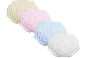 Toddler Bloomers Baby Girl Underwear - 100% Cotton Soft Diaper Cover for Infant, Girls Briefs Underwears Set 0-4T 4-Pack