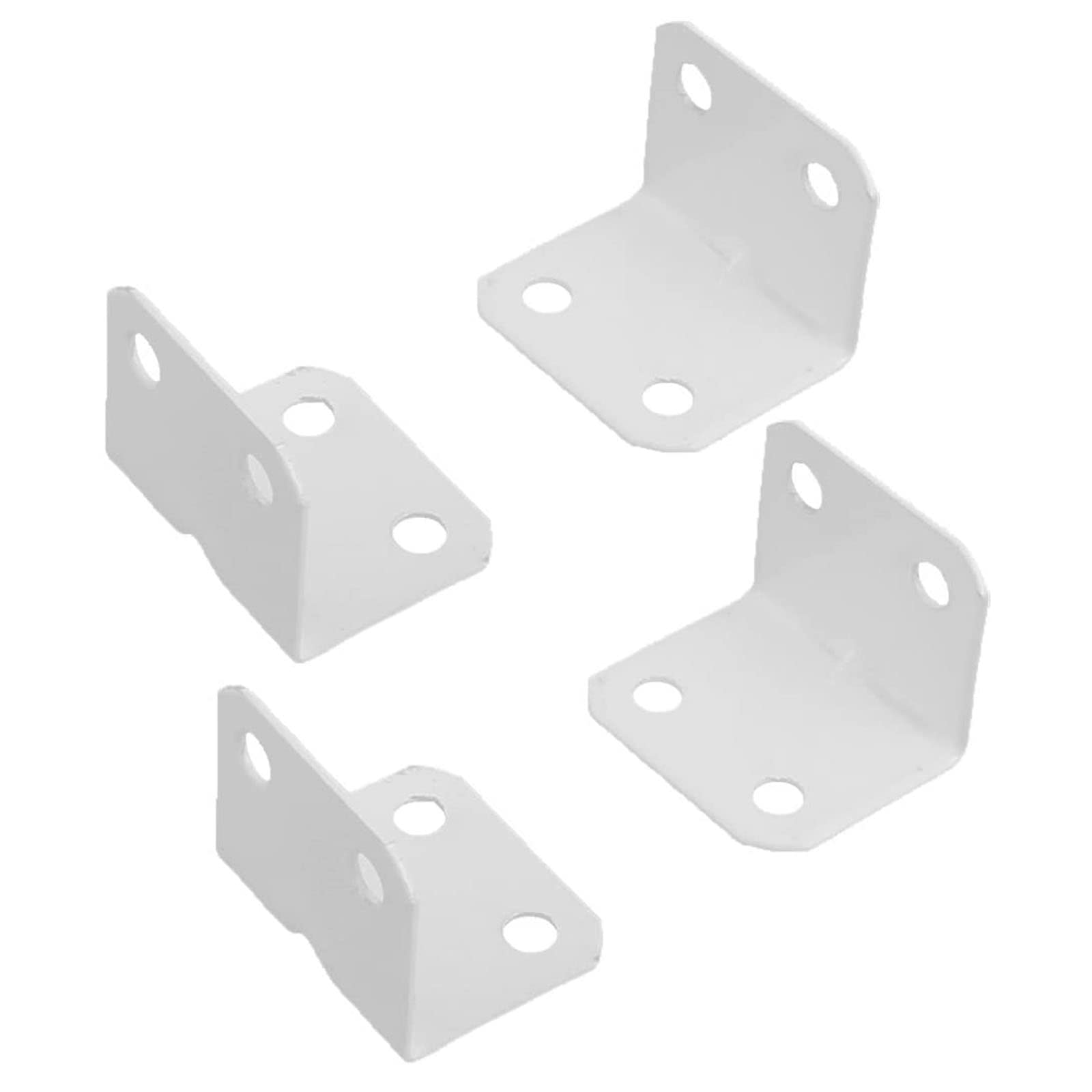 TA-VIGOR White Corner L Brackets for Wood, Carbon Steel 90 Degree Right Angle Shelf Brackets Supports, Joining Fixing Repair Connector, 4 Pcs