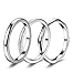JOERICA White 3Pcs 2mm Stainless Steel Women's Stackable Eternity Ring Band Engagement Wedding Ring Set 6