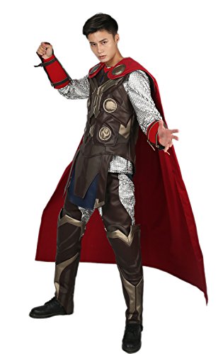 Deluxe Thor Cosplay Costume Outfit Suit for Mens Halloween