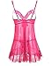 Avidlove Womens Open Cup Sexy Halter Strappy Lingerie Cupless Chemises Babydoll,XXL,Rose Red