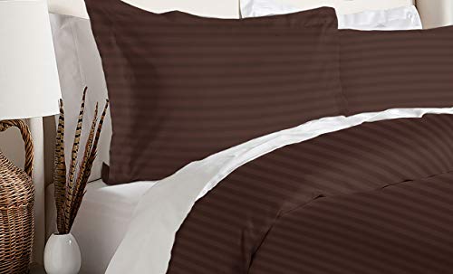 Hotel Luxury 3 Piece Cotton Duvet Cover Set -Stripe Pattern-Ultra Soft-Hypoallergenic at Amazon