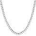 Iced Out Solitaire Necklace 14k White Gold Finish Lab Diamonds 22 Inch 1 Row 4 MM