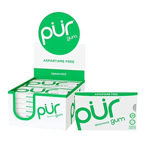 PUR Gum Aspartame Free Chewing Gum 100 Xylitol Sugar Free, Vegan