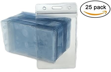 Aobear 25 Pack Heavy Duty Waterproof Transparent Vertical Name Tag id badges