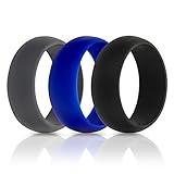 Mens Silicone Wedding Ring Wedding Band - 4 Rings Pack(including free gift:Red color) - 8.7mm Wide(10.5)