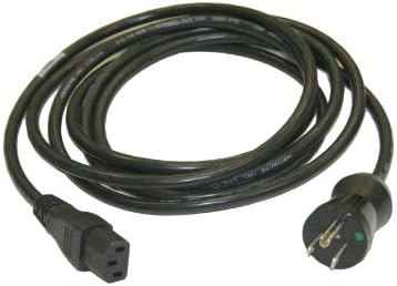 Interpower 86611010 North American Hospital Grade Cord Set, NEMA 5-15 Plug Type, IEC 60320 C13 Connector Type, Black, 13A Amperage, 125VAC Voltage, 3.66m Length