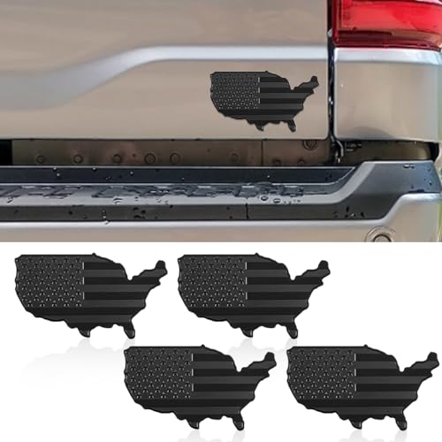 Photo 1 of Embossed 3D Map American Flag Emblem Sticker, Aluminum Fenders Emblem, Universal Fit Cars Trucks Laptop Wall