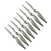 RAYCorp Genuine Gemfan 1070 (10x7) Propellers 8 CCW Pieces (Grey) - Glass Fiber Nylon 14-inch Planes & Fixed-Wing Aircraft Props Battery Strap