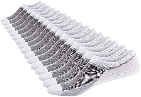 SIXDAYSOX Men's 8 Pairs No Show Socks Odor-Resistant Cotton Non Slip Low Cut Invisible Socks for Women Mesh Knit Shoe Size 6-11