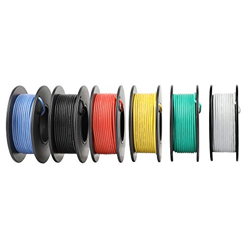 image for Hook-up Stranded Wire 24 AWG with UL3132, Nano Shield 6 Colors (26ft E