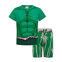 Rling Boys Shorts 2 Piece Pajama Set 100% Cotton,Size 3-6Yrs (The Hulk, 3t)