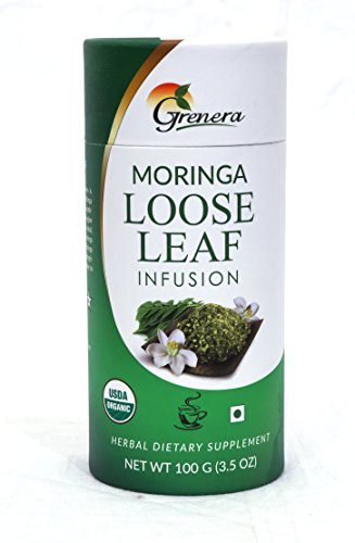 Grenera Moringa Loose Leaf Tea Infusion - 3.5 OZ (100 gram) - USDA  Certified, Made with  Ingredients