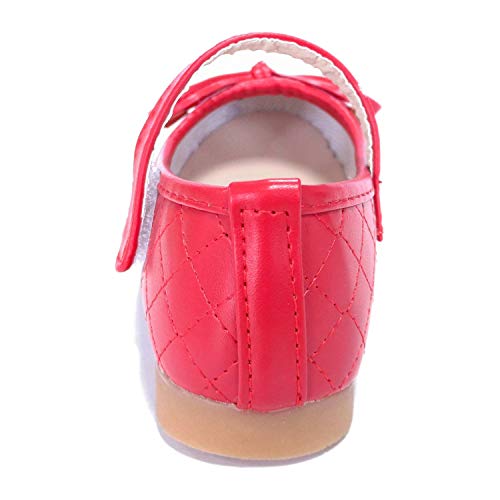 ALPHELIGANCE Girls Ballet Mary Jane Strap School Uniform Dress Flat Shoes (Toddler/Little Kid) Red - Thumbnail 4