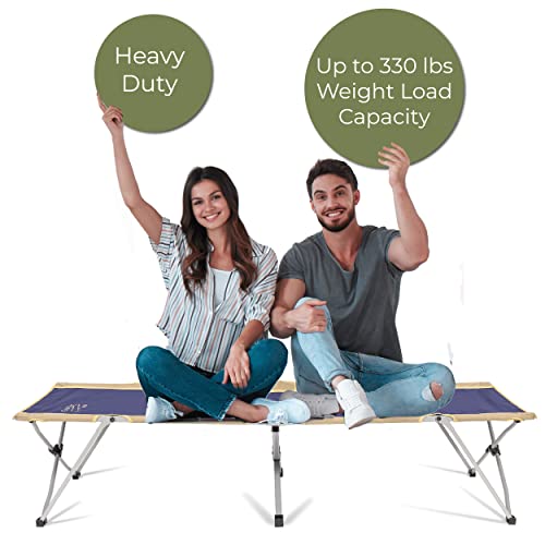 BYER OF MAINE Easy Cot Extra Large Folding Cot Heavy Duty Cot for