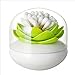 Bloss Cotton Swab Holder Q-tips Holder Lotus Toothpick Holder Small Toothpick Case Toothpicks Organizer Bathroom Vanity Canister -Green