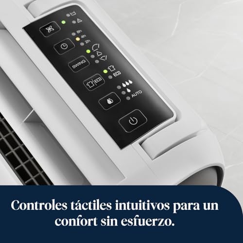 De'longhi tasciugo ariadry light dns65 desumidificador ionizante, tanque de 2,8 l, capacidade de extração de 6 l/d, filtro de poeira, função de secagem de roupas, silencioso, compacto, branco