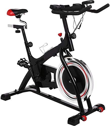 WOOKRAYS Stationary Bike Home Cycling, 40 LBS Flywheel Silent Belt Drive Exercise Bike with Pulse, Elbow Tray, Comfortable Seat, LCD Display for Cardio Indoor Fitness Indoor Spinning Bike Training