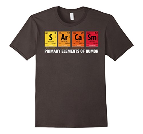 Mens Sarcasm Elements of Humor Periodic Table Graphic T-Shirt 3XL Asphalt