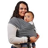 Baby wrap carrier for plus size moms-breathable organic baby wrap bundle, baby shower registry grey