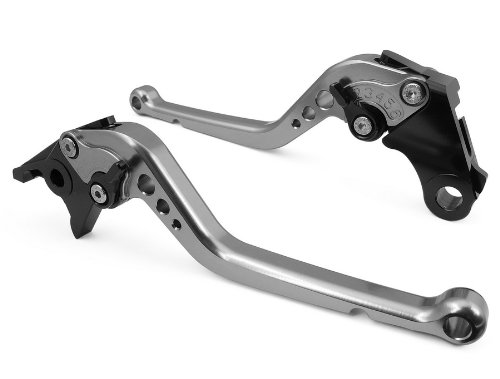 LUO Adjustable CNC Long Brake Clutch Levers for Suzuki GS500 1989-2008,GS500E 1994-1998,GS500F 2004-2009,GSF250 Bandit All Years,GSF600 Bandit 1995-1999,GSF600S Bandit 1996-2003-Gray