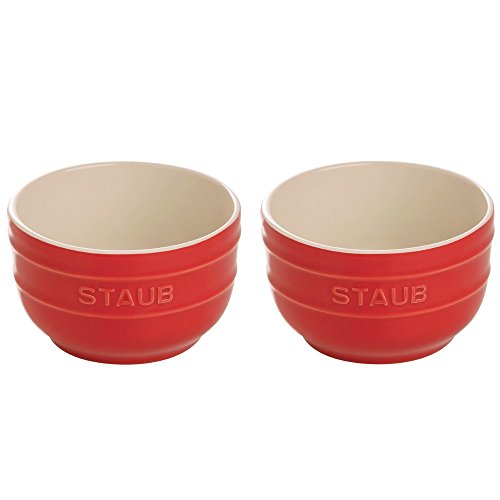 Staub 40511-133 Ceramics Prep Bowl Set, 2-Piece, Cherry