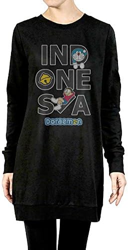Cute Cartoon Characters Doraemon Women's Crewneck Sweater Dress/long Sweater