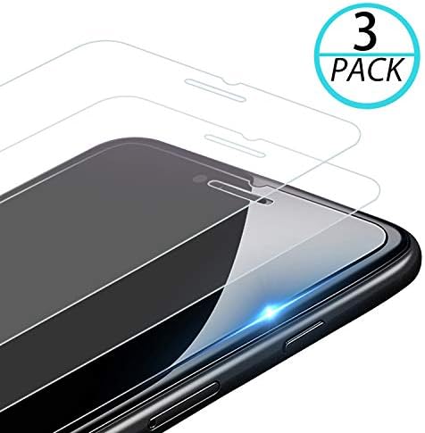 [3 Pack] QUESPLE iPhone 8 Plus Screen Protector, Full Coverage Tempered Glass 9H Hardness Case Friendly for iPhone 8 Plus / 7 Plus, Lifetime Replacement Warranty