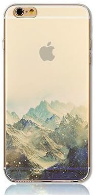 iPhone 8 Plus / 7 Plus Compatible, Colorful Flexible Translucent Ultra Slim Rubber Silicone TPU Back Cover for Apple (The Snow Mountain Alps)