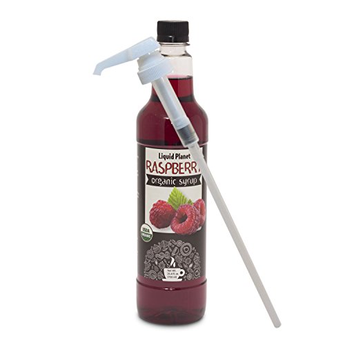 Organic Raspberry Syrup, Raspberry Coffee Syrup, 750 ML with Syrup Pump